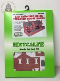 Metcalfe PO276 Low Relief Terraced House Backs Red Brick - OO Gauge