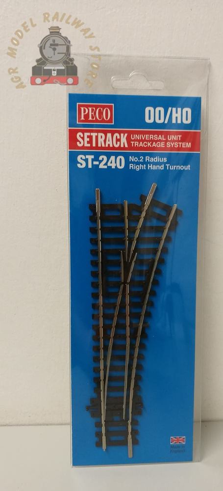 Peco ST-240 Setrack Right Hand Point - OO Gauge