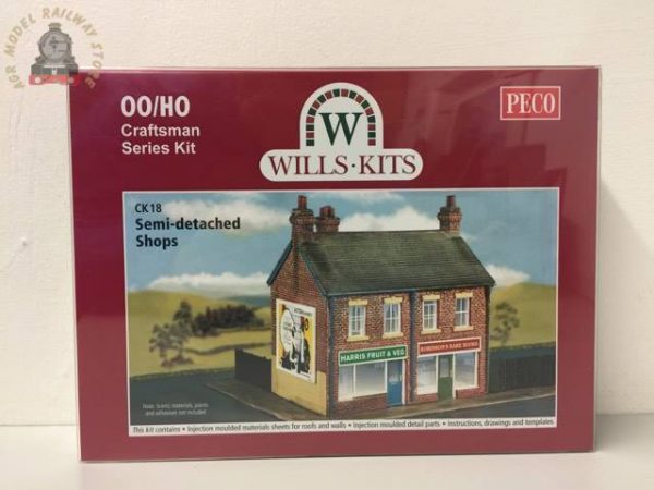 Wills CK18 Pair of brick built Semi-Detached Victorian Shops - OO Gauge