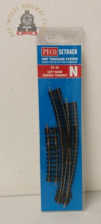 Peco ST-45 Setrack Left Hand Curved Turnout - N Gauge