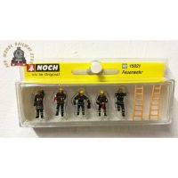 Noch 15021 Firemen in Black Uniform (5) and Ladders (2) Figure Set - HO / OO Gauge