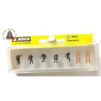 Noch 36021 Firemen (5) Black Uniform and Ladders (2) Figure Set - N Gauge