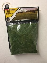 Woodland Scenics FS622 7mm Static Grass Medium Green 42 gram Bag