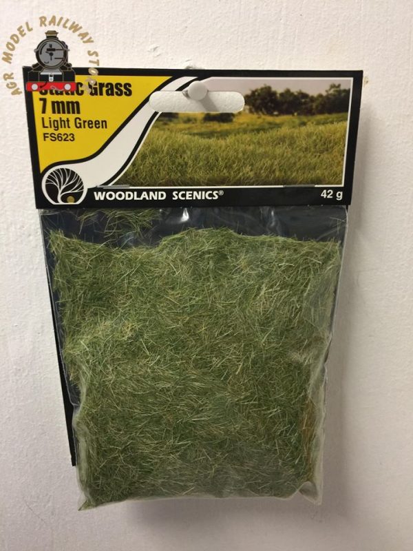 Woodland Scenics FS623 7mm Static Grass Light Green 42 gram Bag