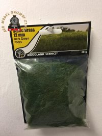 Woodland Scenics FS625 12mm Static Grass Dark Green 28 gram Bag