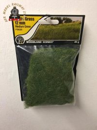 Woodland Scenics FS626 12mm Static Grass Medium Green 28 gram Bag