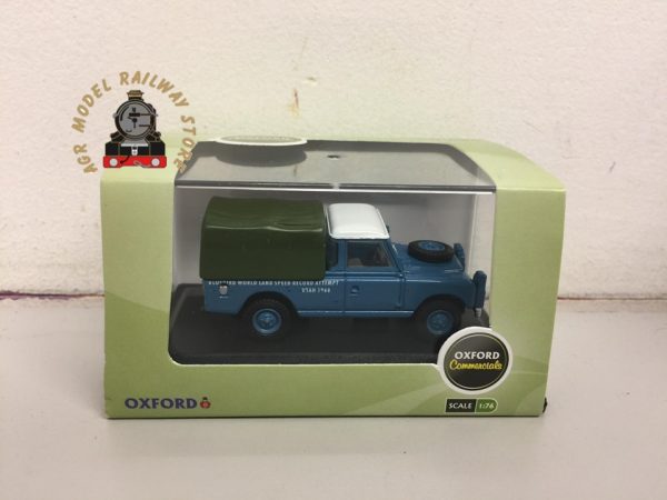 Oxford Diecast 76LAN2020 Land Rover Series II LWB Canvas Bluebird Land Speed Record