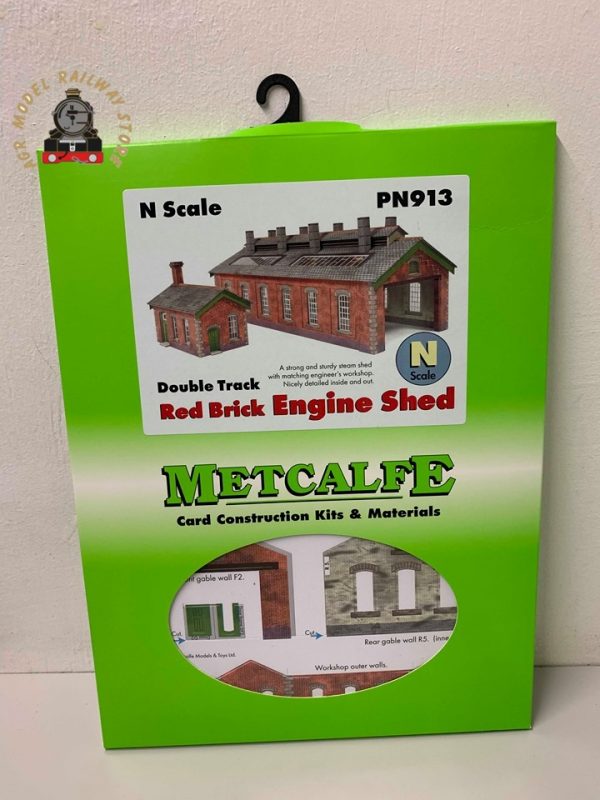 Metcalfe PN913 Double Track Engine Shed Red Brick Card Kit - N Gauge