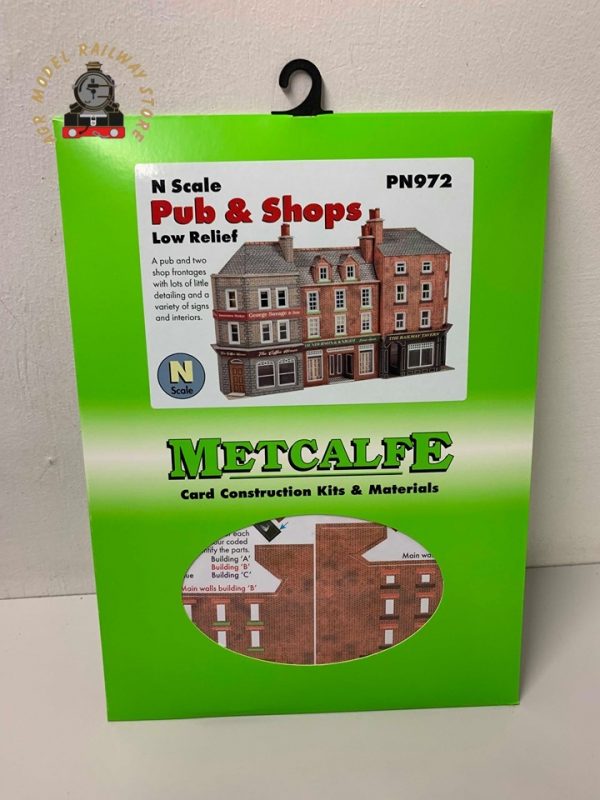 Metcalfe PN972 Low Relief Pub & Shops Card Kit - N Gauge
