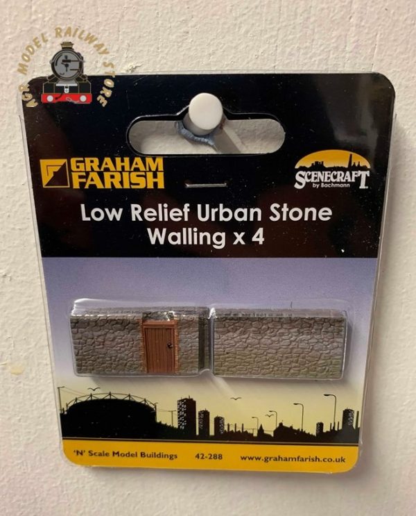 Graham Farish 42-288 Scenecraft Low Relief Urban Stone Walling (Pre-Built)