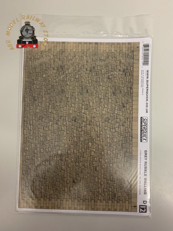 Superquick D12 Grey Rubble Walling Building Papers - OO Gauge