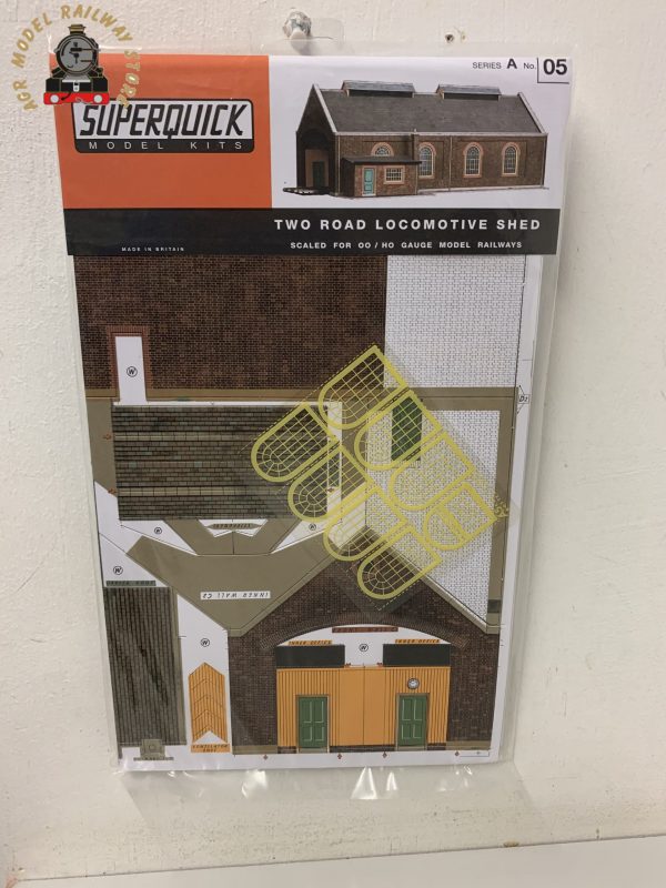 Superquick A5 Two Road Locomotive Shed - OO Gauge Card Kit