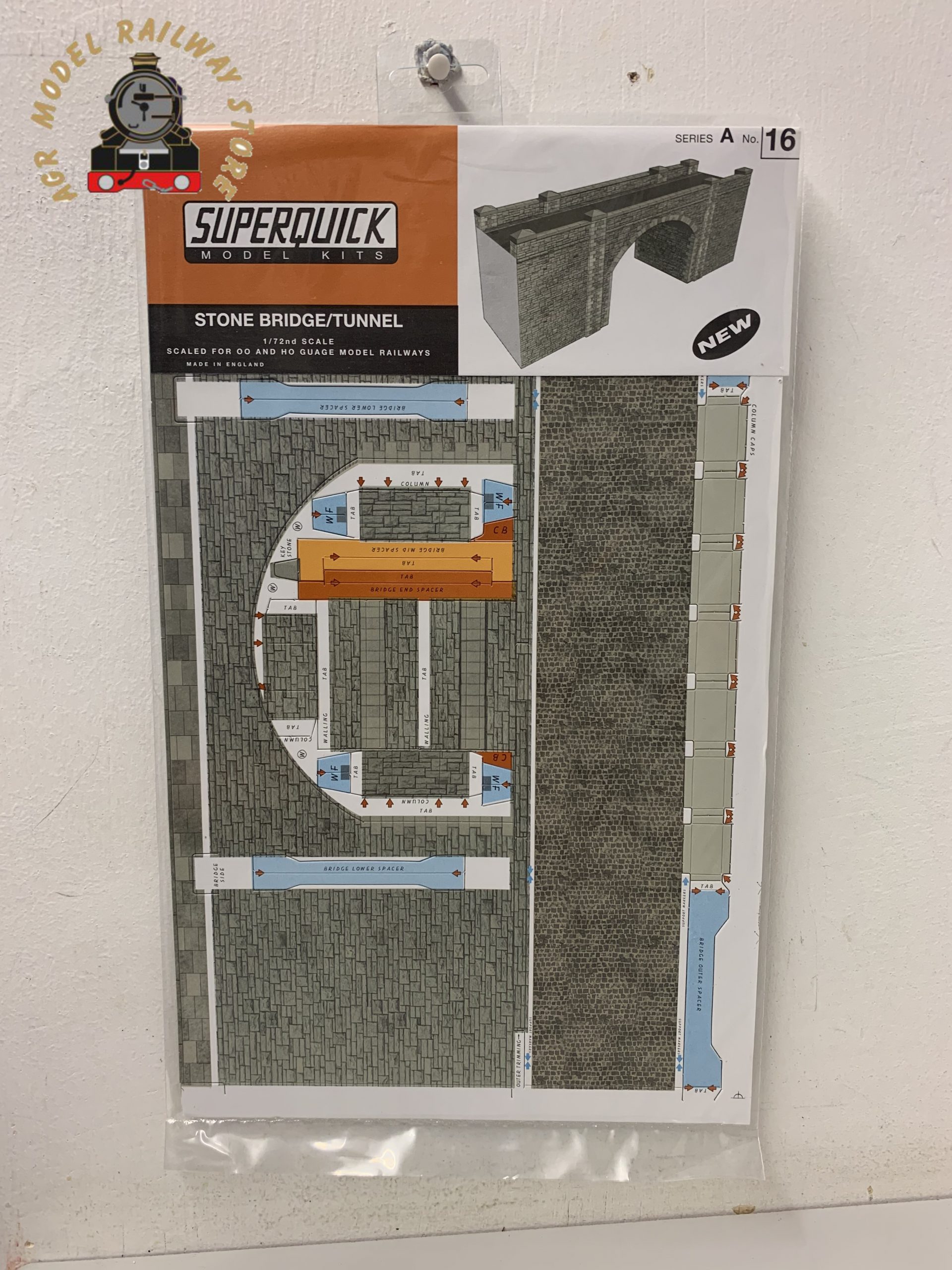 thumbnail image 2 of Superquick Stone Bridge Kit – A16 – 1:76 Scale OO / HO Gauge Card Model Railway Building 2 of 4