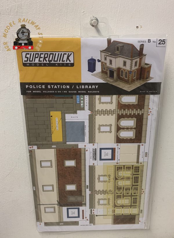 Superquick B25 Police Station or Library - OO Gauge Card Kit