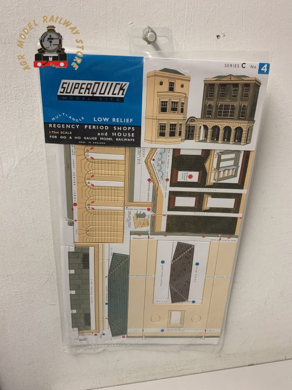 Superquick C4 Regency Period Shops and House Low Relief - OO Gauge Card Kit