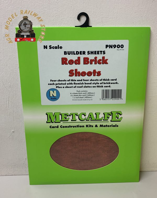 Metcalfe PN900 Red Brick Sheets (8) - N Gauge