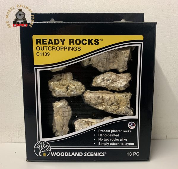 Woodland Scenics C1139 Outcroppings Ready Rocks. (Pack of 13)