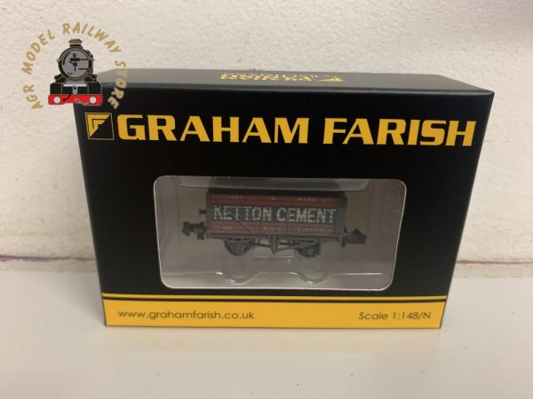 Graham Farish 377-126C N Gauge 8 Plank Wagon End Door 'Ketton Cement' Red Weathered