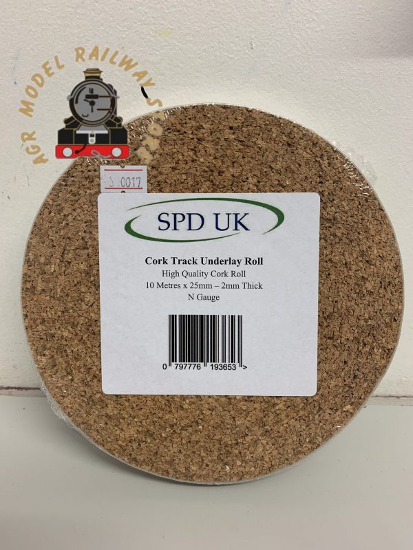 SPD 0017 N Gauge Cork Track Underlay 10 Meter Long - 2mm Thick