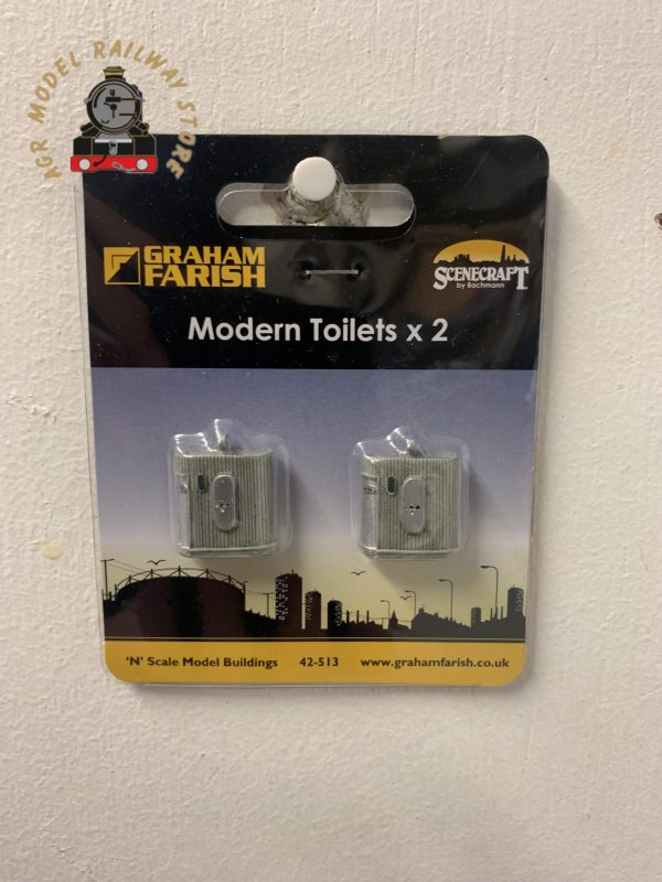 Graham Farish 42-513 N Gauge Modern Toilet x2