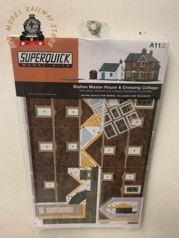 Superquick A11 OO Gauge Station Masters House & Crossing Keepers Cottage Card Kit