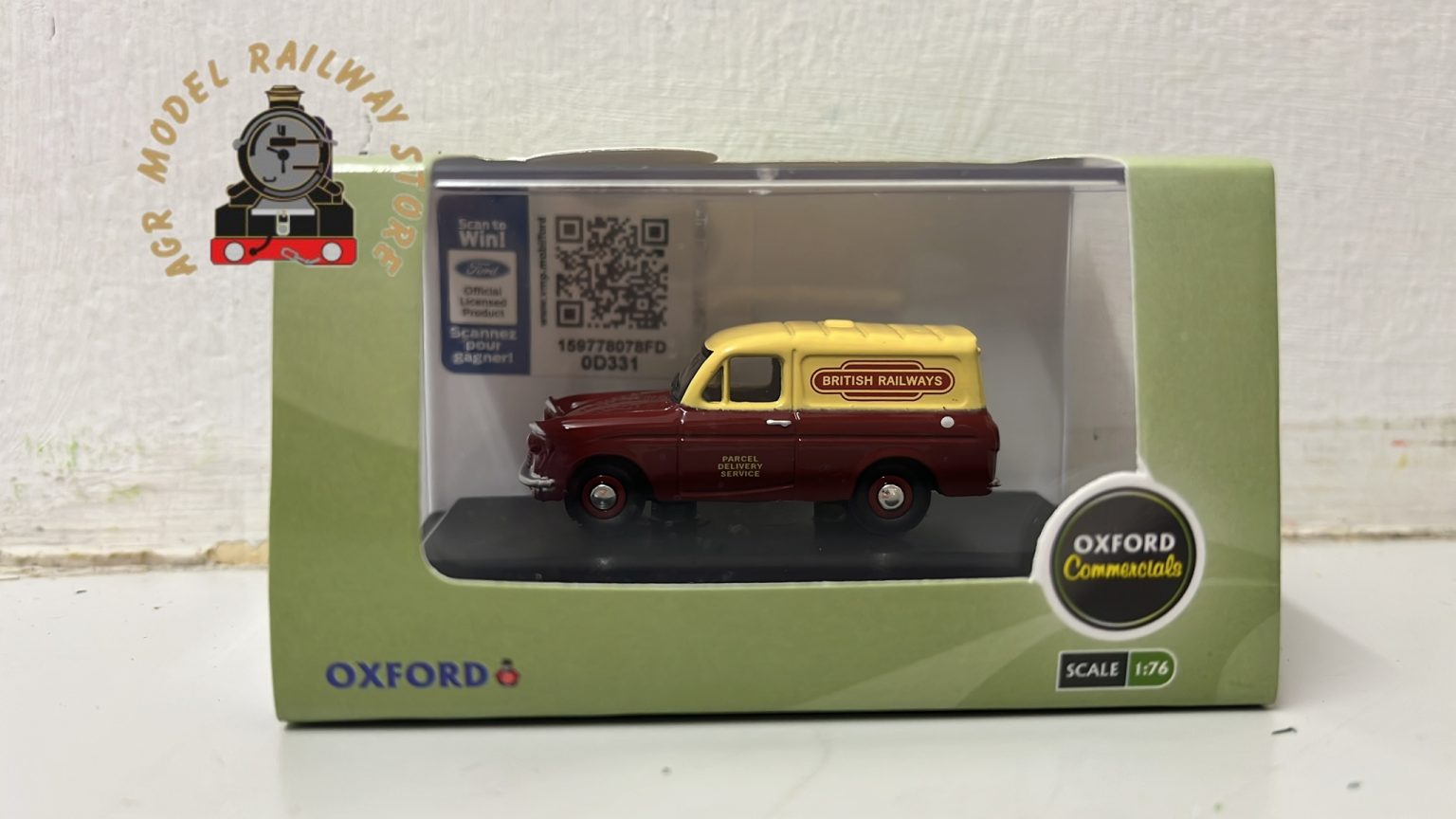 Oxford Diecast 76ang037 Ford Anglia Van British Railways” Agr Model