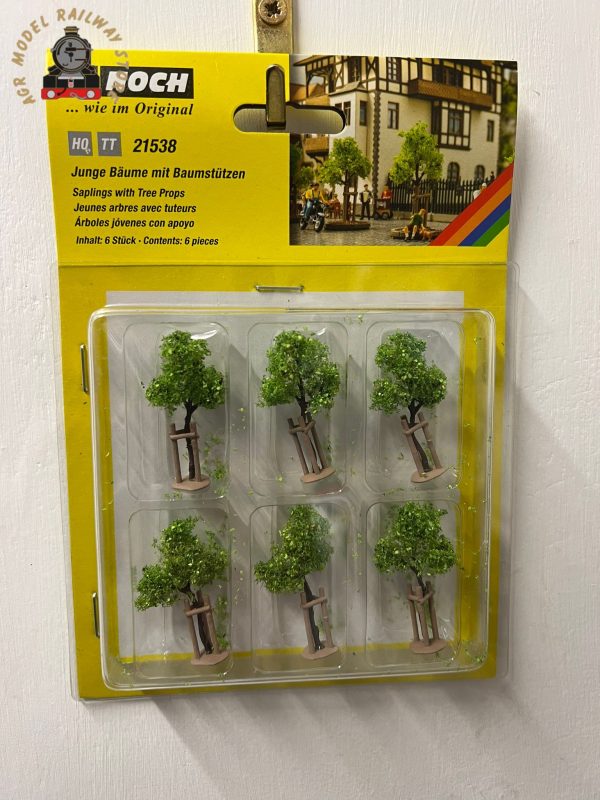 Noch 21538 Saplings 4cm with Tree Props (6) - OO / HO Gauge