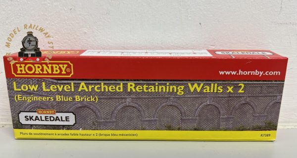 Hornby R7389 OO Gauge Low Level Arched Retaining Walls x2 Engineers Blue Brick