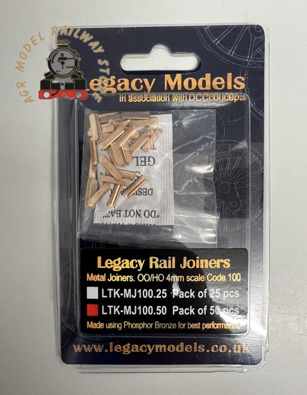 DCC Concepts LTK-MJ100.50 OO Gauge Metal Rail Joiners Pack of 50