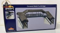 Bachmann 44-020B OO Gauge Covered Metal Footbridge Blue and Cream