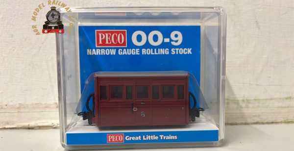 Peco GR-558A OO-9 Ffestiniog Bug Box Coach No.3 Red (As Preserved 1970/80s)