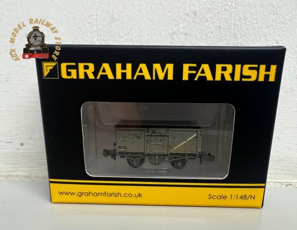 Graham Farish 377-227F N Gauge BR 16 Ton Steel Mineral Wagon with Top Flap Doors BR Grey Weathered