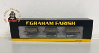 Graham Farish 377-235B N Gauge BR 16T Steel Mineral with Top Flap Doors 3-Wagon Pack BR Grey