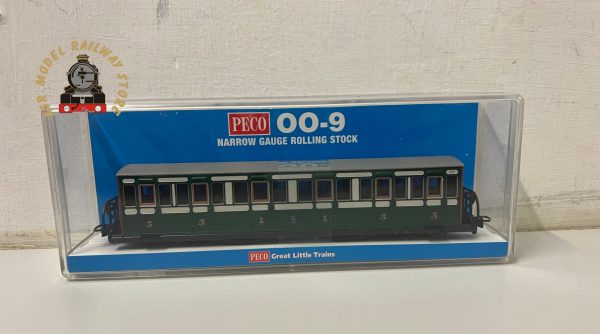 Peco GR-621A OO-9 Ffestiniog Railway Long Bowsider Bogie Coach No.19 Early Preservation Green