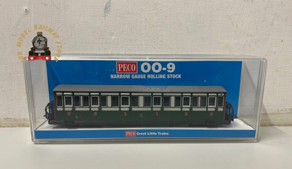 Peco GR-621B OO-9 Ffestiniog Railway Long Bowsider Bogie Coach No.20 Early Preservation Green