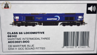 Accurascale ACC3021-DCC Class 66 - DB Maritime Blue - 66142 - DCC Sound Fitted