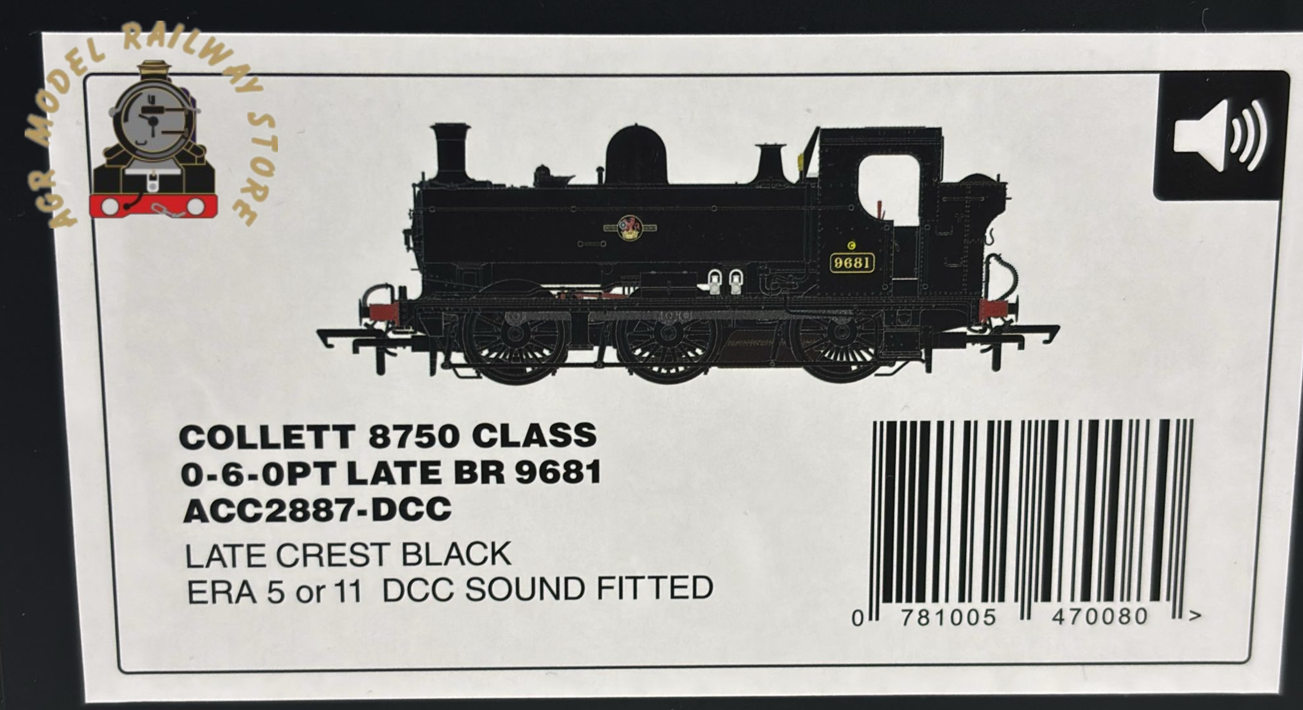 Accurascale ACC2887-DCC BR 9681 57xx Pannier Tank Black Late Crest DCC Sound