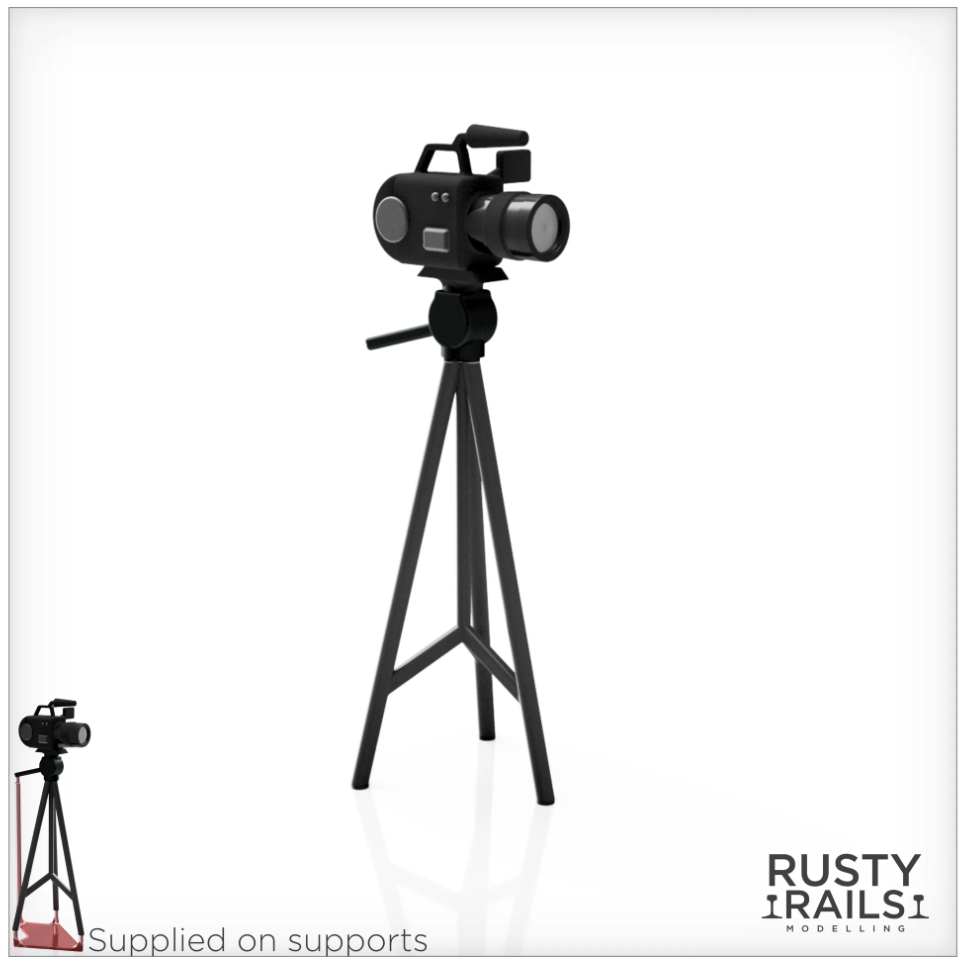 Rusty Rails RRM010 Video Cameras - Pack of 4 - Unpainted 3D Print - OO Gauge