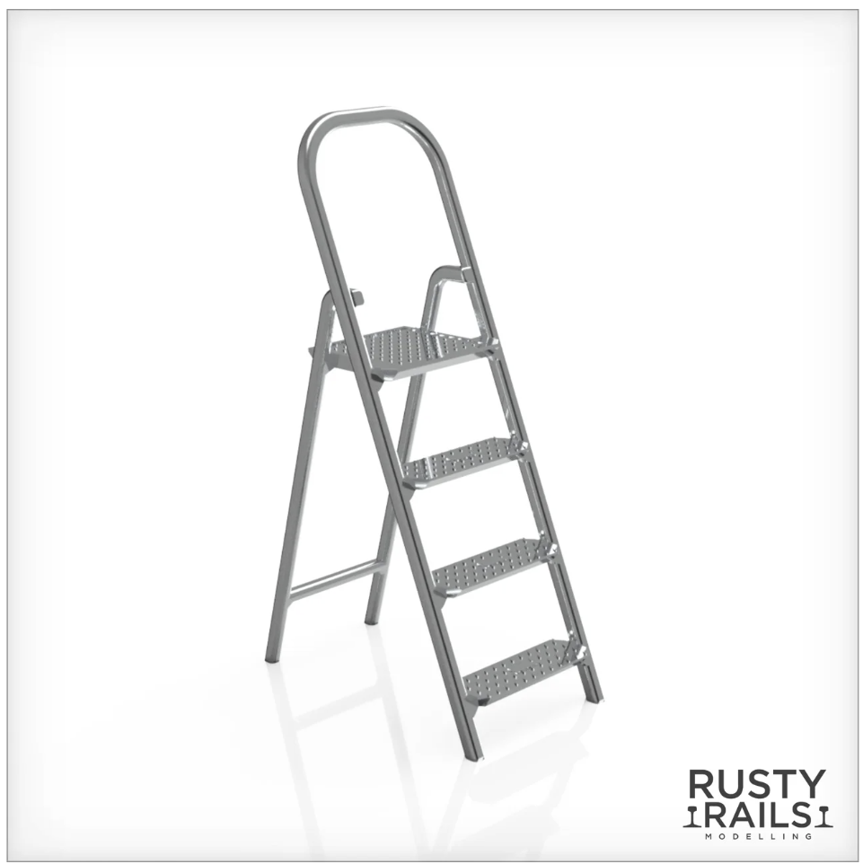 Rusty Rails RRM023 Stepladders - Pack of 4 - Unpainted 3D Print - OO
