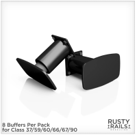 Rusty Rails RRM034 Rectangle Buﬀers - Pack of 8 - Unpainted 3D Print - OO