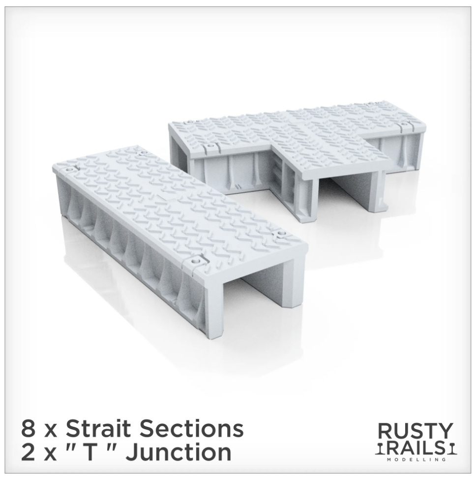 Rusty Rails RRM049 Modern Cable Troughs - Unpainted 3D Print - OO