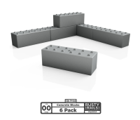 Rusty Rails RRM087 Concrete Blocks - Pack of 6 - Unpainted 3D Print - OO