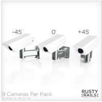 Rusty Rails RRM108 CCTV Cameras - Pack of 9 - Unpainted 3D Print - OO