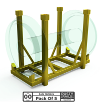 Rusty Rails RRM116 Axle Stands - Pack of 5 - Unpainted 3D Print - OO
