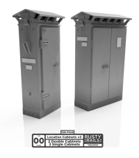 Rusty Rails RRM128 Lineside Cabinets V2 - Pack of 5 - Unpainted 3D Print - OO