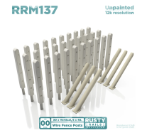 Rusty Rails RRM137 Wire Fence Posts - Unpainted 3D Print - OO