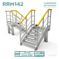 Rusty Rails RRM142 Access Steps - Pack of 2 - Unpainted 3D Print - OO