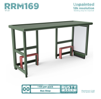 Rusty Rails RRM169 Bus Stop - Unpainted 3D Print - OO