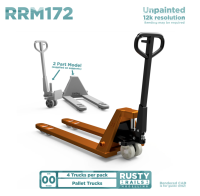 Rusty Rails RRM172 Pallet Trucks ( 4 Pack ) - Unpainted 3D Print - OO