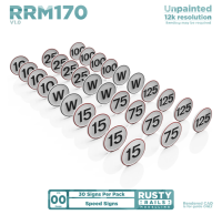 Rusty Rails RRM170 Speed Signs ( 30 Pack ) - Unpainted 3D Print - OO